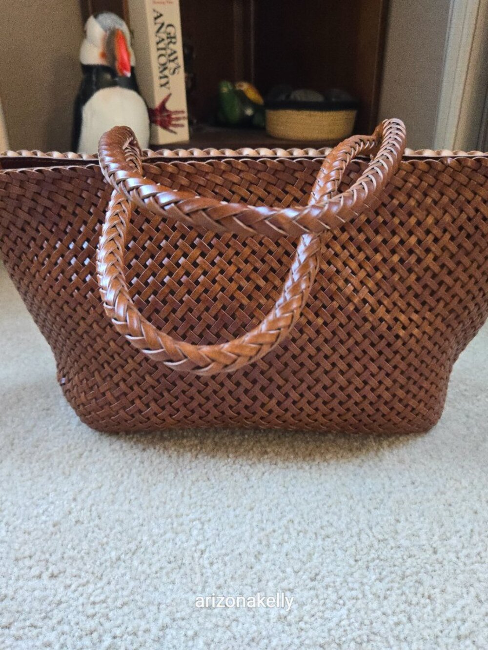 NWOT Braided Leather Bag Purse Handbag - Picture 2 of 12